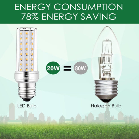E26 LED bulbs,20W LED Corn Light Bulb,150W Equivalent 2000lm CRI 85+ Warm White 3000K E26/E27 Base Non-dimmable Ceiling Fan Light Bulbs for Indoor Outdoor Home Garage Warehouse,3 Pack by LDSZM