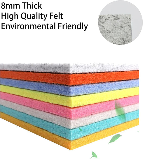 8 MM Thick Felt Furniture Pads (Non-Adhesive), 15 x 12 Gray Felt Pads for Furniture, Cuttable for Crafts