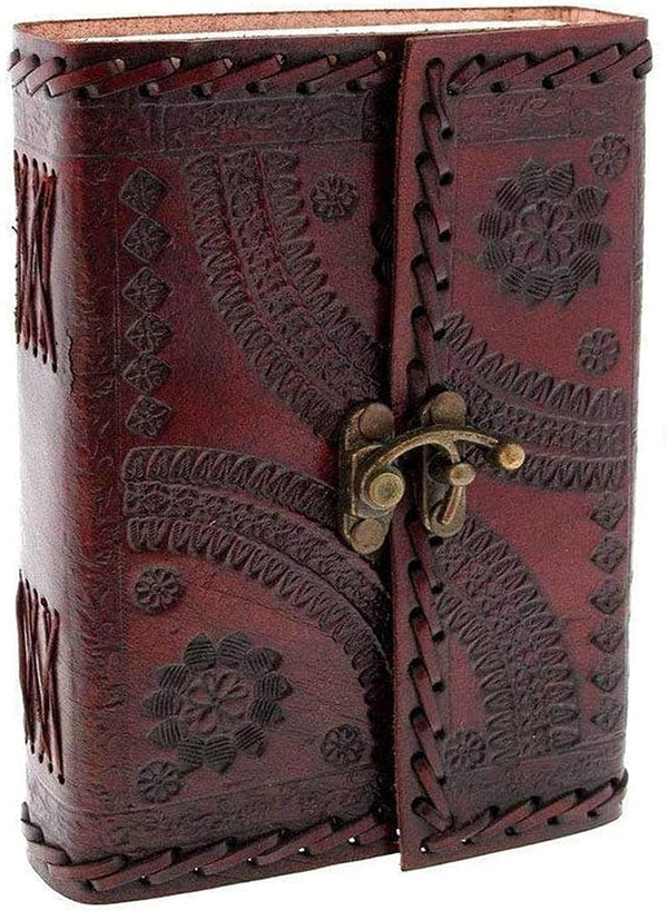 MONTEXOO Leather Bound Journal Notebook, Genuine Embossed Journals, 6 X 8 inches, Lined Paper, 200 Pages