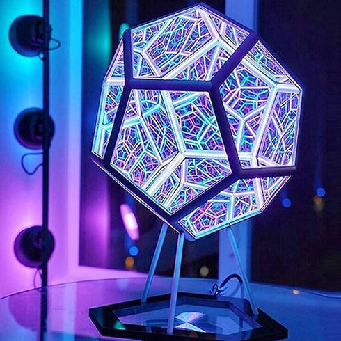 WBTY Dodecahedron Art Light, Space LED Light Adjustable Color Light, Creative Cool Infinite Color Night Light Ambient