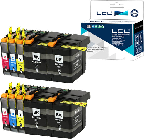 LCL Compatible Ink Cartridge Replacement for Brother LC109 LC105 XXL LC109BK LC105C LC105M LC105Y Super High Yield for