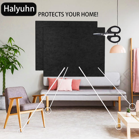8 MM Thick Non-Adhesive Felt Furniture Pads 15 x 12 Black for Hardwood Floors, Cuttable Felt Sheets - 2Pack