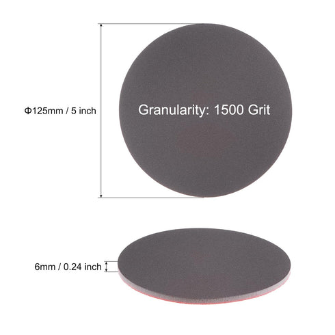 20pcs 1500 5 Inch uxcell Grit Sanding Sponge Hook and Loop Sponge Sanding Disc Wet/Dry for Car Wood Drywall Metal