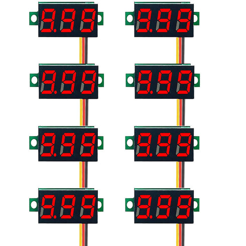 8Pcs Red 0.36 Inch DC LED Voltage Display Voltmeter, Digital DC Meter Head for Variable Power Display