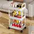 EZ COZY 3 Tier Rolling Cart, Plastic Diaper Organizer with Wheels for Baby Nursery, Kitchen, Bathroom, Living Room,
