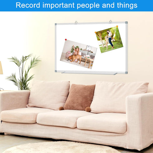 White Board Dry Erase Whiteboard for Wall, 36" x 24", Aluminum Presentation Magnetic with Long Pen Tray