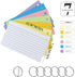 Tecmisse 600 3 5 (7-Color Pieces Index Cards Rulded, Colorful Flash Cards x Index Card with Rings, Heavy Study Cards
