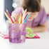 Cute Ceramic Pen Holder for Desk, WAVEYU Purple Marble Marker Holder, Makeup Brush Holders, Desk Accessories
