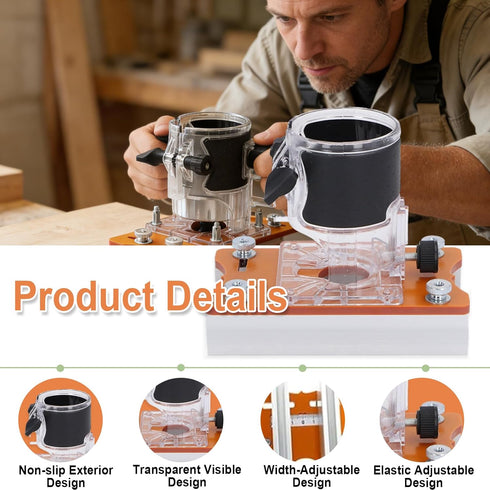 Wshxjzyay Trimmer 2-in-1 trimmer 65mm Trimming Router Base, Furniture Wood Router Base, woodworking slotting auxiliary