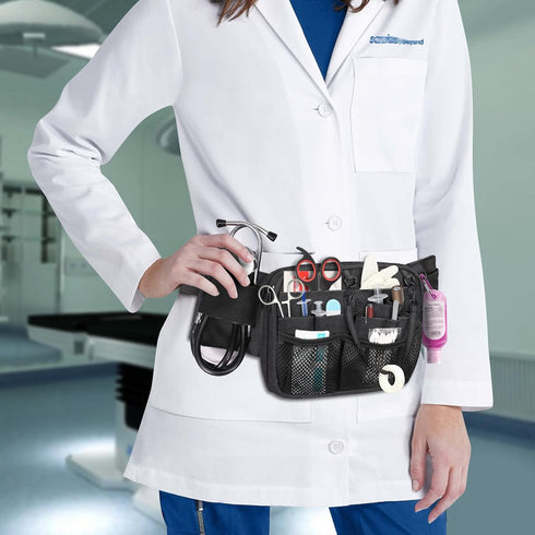 Pack Pack SITHON Nurse Fanny with Tape Holder, Multi Compartment Medical Gear Pocket Nursing Organizer Belt Bag, Apron