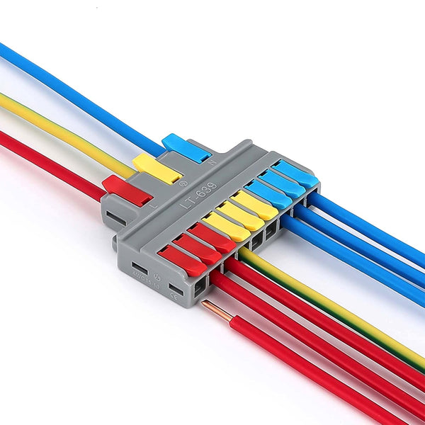 Robust Lever Wire Kit, Quick Connect Electrical Splicing, Compact Conductor 28-12 AWG for Reliable Inline Circuits, 10