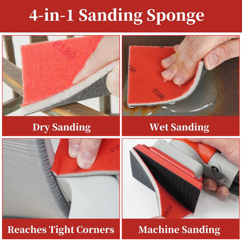EAFBAO 50 180-3000 PCS Sanding Sponge Assortment, Grit Sandpaper Assortment, Hook & Loop Sanding Block for Wood, Metal