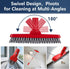 2 Pack ITTAHO Grout Brush with Long Handle, Swivel Cleaning Grout Line Scrubber - Extendable Durable Handle Grout