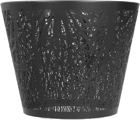 Wrought Iron Lamp Shade - Carved Forest Tree Shaped E27 Mini Lampshade for Bedroom Decor (Black)