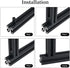 10 Sets Black L Shape 3030 Series Inside Corner Connector Bracket Set for 6mm T Slot Aluminum with 20 Screws