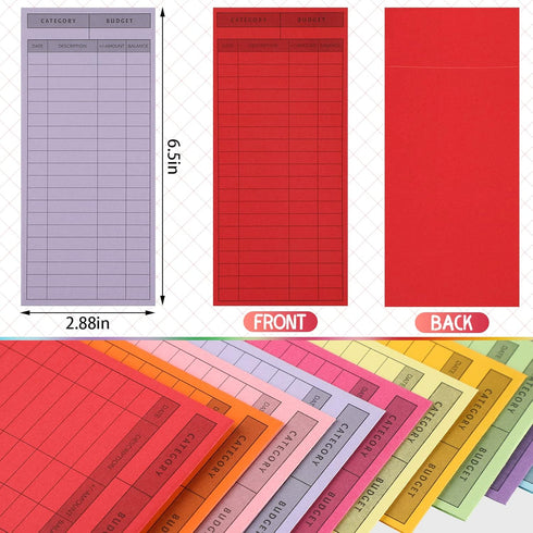 Panelee 96 Pcs Cash Envelopes for Budgeting Money Envelopes for Cash Budget Envelopes Bulk for Cash System 6.5 x 2.88 Inch Money Saving Envelopes for Cash Tracking Money Savings 12 Colors by Panelee