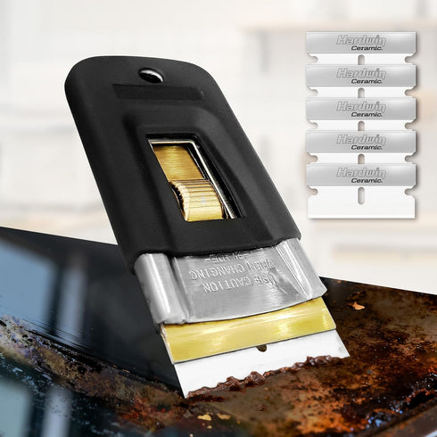 5-Pack Ceramic Single-Edge Razor Blades, Replacement Blades for Razor Blade Scraper Tool, Non-Scratch Glass Top Stove
