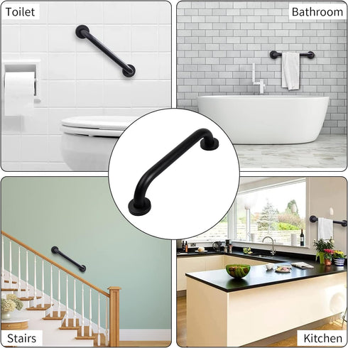 12'' Grab Handle Railing Wall Railing for Elderly Handrail Grab Rail Stainless Steel Pipe Hand Rail Safety Handle Bar