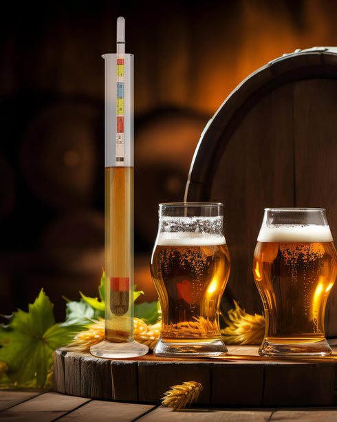 Triple Scale Hydrometer, Alcohol Hydrometer for Wine, Mead, Kombucha & Beer Brewing Supplies