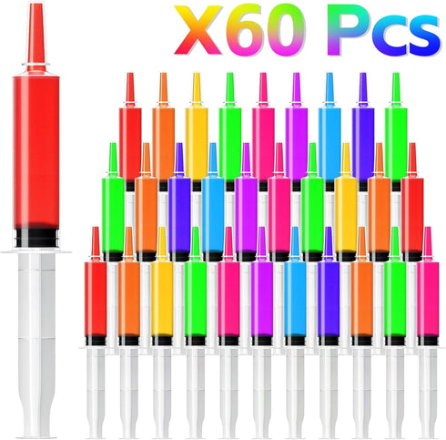 60 Pack Jello Shot Syringes - 30ml/1oz Plastic Syringe with Tip Cap