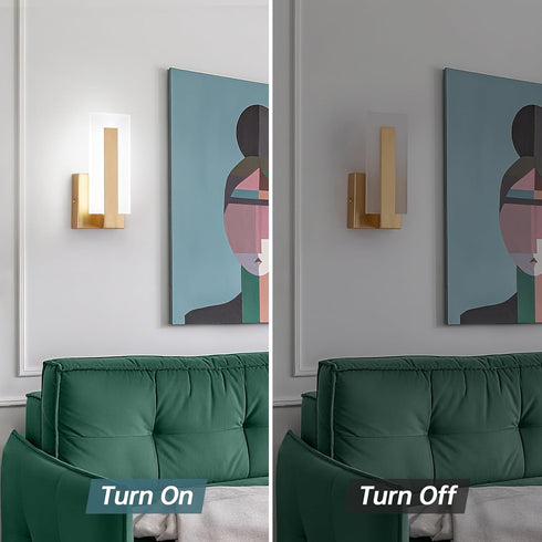 JERANDO 8W 6000K Modern LED Wall Sconces, Indoor Acrylic Wall Mounted Lighting Fixture, Cool White Hardwired LED Wall
