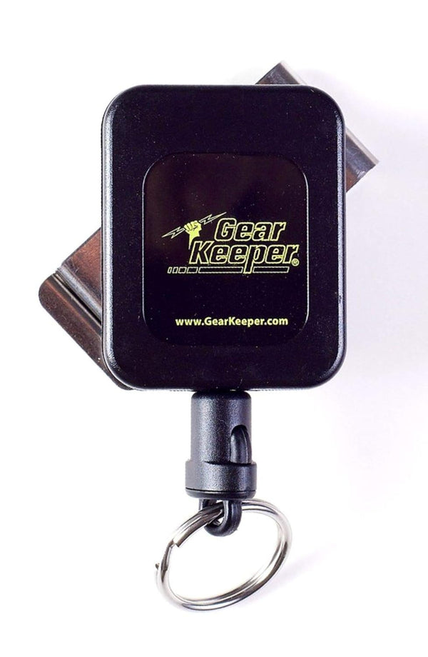 Gear Keeper Retractable Keychain for Keys & Badges - Stainless Steel Rotating Belt Clip, Holds Up to 7 Keys