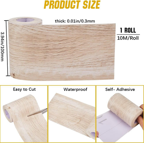 GORGECRAFT Wood Grain Tape, 3.94 inch x 33 feet, Self-Adhesive Realistic Wood Duck Tape for Furniture Repair