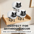 AmaQueen 3 Pack Sets Cat Paper Towel Holder, Decorative Bathroom Decor Wall Art and Accessories for Farmhouse Modern
