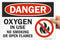 SmartSign U9-1266-ND_10x14 "Danger - Oxygen In Use, No Smoking Or Open Flames" Label | 10" x 14" Vinyl Black/Red on