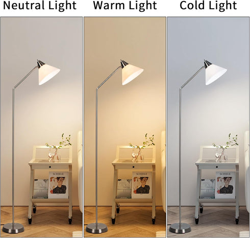 74" Bulb Floor Lamps for Living Room with Adjustable Arm, Tall Lamp for Bedroom or Office Corner, Standing Lamp
