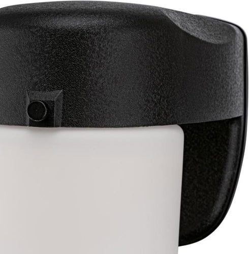 6106700 Dimmable One-Light LED Outdoor Wall Fixture with Dusk to Dawn Sensor, Black Finish with Frosted Opal Glass