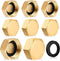 6 Pcs Brass Blanking Nut Cap, 3/4" Female Stop Cap with Washers for Plumbing Fittings