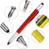 DUNBONG Metal Multi Tool Pen - 6-in-1 Stylus Pen with Screwdriver, Ballpoint Pen, Level, and Ruler in Red
