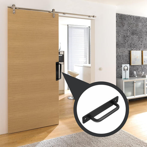 2 Pack Barn Door Pulls 5 Inch Garage Handles Long Base Handle Pull with Mounting Screws (128mm, 2 Pack)