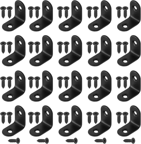 Hilitchi Stainless Steel Black L Bracket Corner Brace 90 Degree Right Angle Brackets