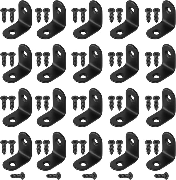 Hilitchi Stainless Steel Black L Bracket Corner Brace 90 Degree Right Angle Brackets