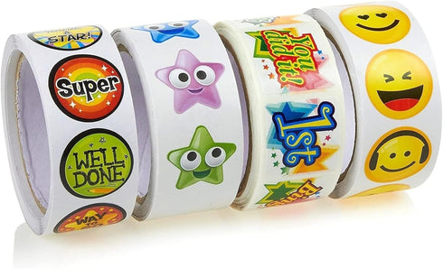 Juvale Reward Achievement Sticker Roll for Kids, 600 Pieces - Teacher Supplies for Grading & Positive Reinforcement