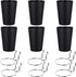 6 Set Ring Style Pegboard Hooks with Pegboard Cups, Black, Stainless Steel & Plastic for Craft Room