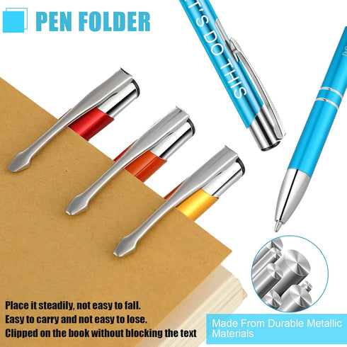 Inspirational Ballpoint Pens Employee Appreciation Gifts Bulk Motivational Quote Pens with Coated Metal Motivational Gifts Pens for Men Women, 10 Colors (10 Pieces)