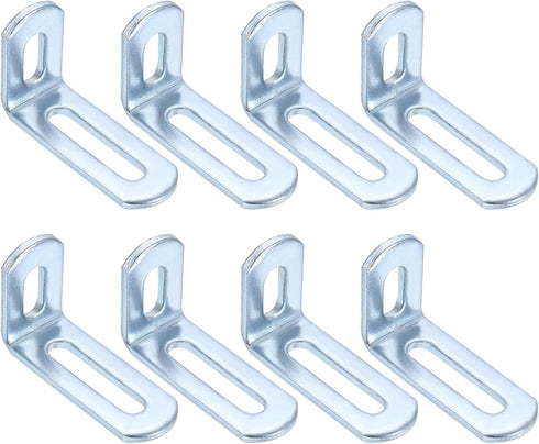 uxcell 8 Pcs Adjustable Right Angle Brackets, Slotted L-Shape Corner Bracket 2"x1.2"x0.7",