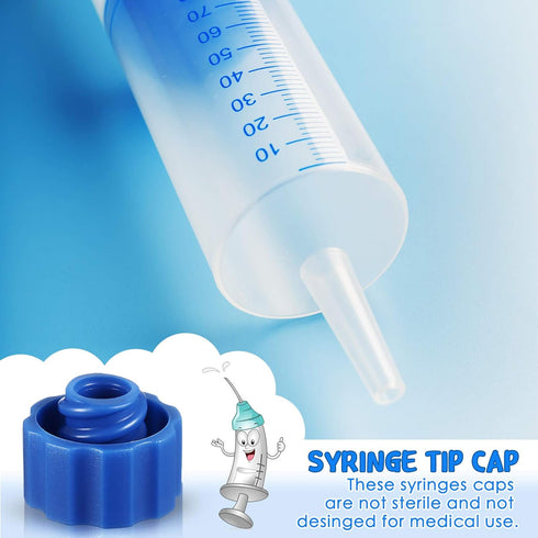 Syringe Tip Caps, No Needle Lock Cap for Feeding Tubes Lab Supplies, Blue (150 Pieces)