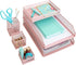 BLU MONACO Office Supplies - Pink Desk Accessories for Women, 6 Piece Interlocking Desk Organizer Set