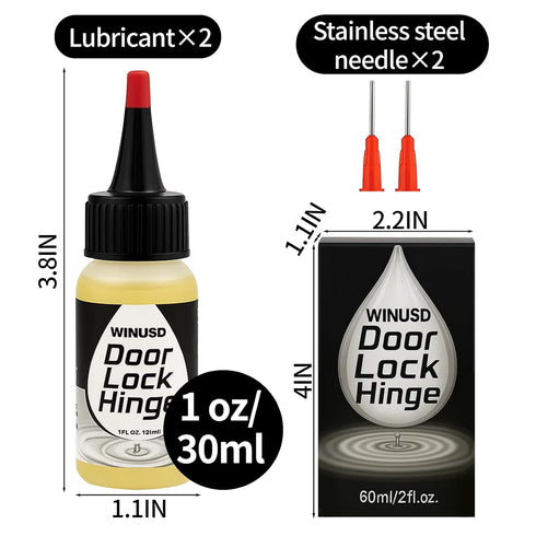2 oz Door Hinge Lubricant Needle Oiler | Lock Lube for Keyhole | Chain Lube Anti Seize Squeaky Door Hinge Oil