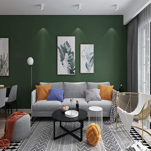 Yasinet 17.7" x197" Dark Green Wallpaper: Green Peel and Stick Contact Paper for Waterproof Self-Adhesive Removable Wall