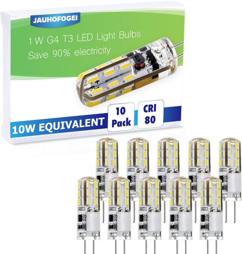 G4 LED Bulb 12V ac/dc Bi-pin Base Landscape Light Bulbs - 10W Replacement Halogen JC Bulb - Daylight White 6000K - 10