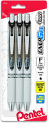 Pentel Gel Ink Pen, EnerGel Pearl, 0.5mm Fine Point, Needle Tip, Black (BLN75WBP3A)