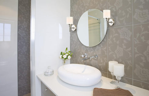 1-Light Dimmable, 556183 Design House Aubrey Wall Sconce, Satin Nickel Finish, Frosted Glass Shade, for Hallway, Foyer