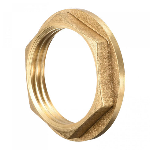 uxcell G1 Lock Nut with Flange, Hex Brass Female Locknut for Plumbing, 2pcs