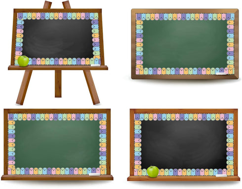 Whaline 32.8Ft Halloween Bulletin Board Border - Pastel Color Ghost Die Cut Trim Roll for Classroom