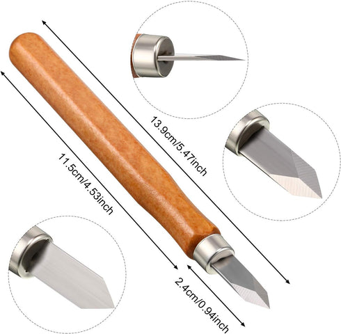 Marking Knife Woodworking Thin Blade Dual Bevel Striking Knife, Hardened Mn-V Steel, Heat Treated (6 Pieces)